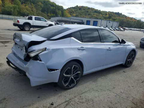 2025 Nissan Altima Sr VIN 1N4BL4CWXSN333986 фото 3