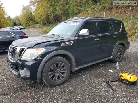 JN8AY2ND6H9003534 — 2017 Nissan Armada, Передняя часть, фото до ремонта