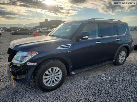 JN8AY2ND7JX001678 — 2018 Nissan Armada, Передняя часть, фото до ремонта