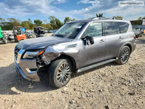 JN8AY2DB2P9834771 — 2023 Nissan Armada, Передняя часть, фото до ремонта