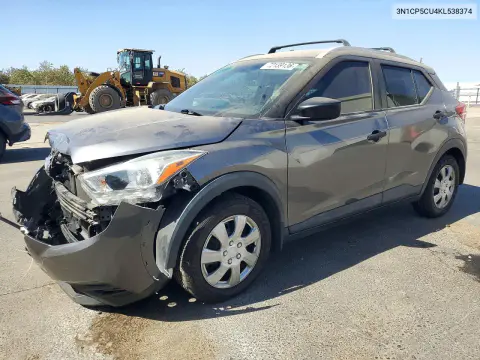 3N1CP5CU4KL538374 — 2019 Nissan Kicks, Передняя часть, фото до ремонта