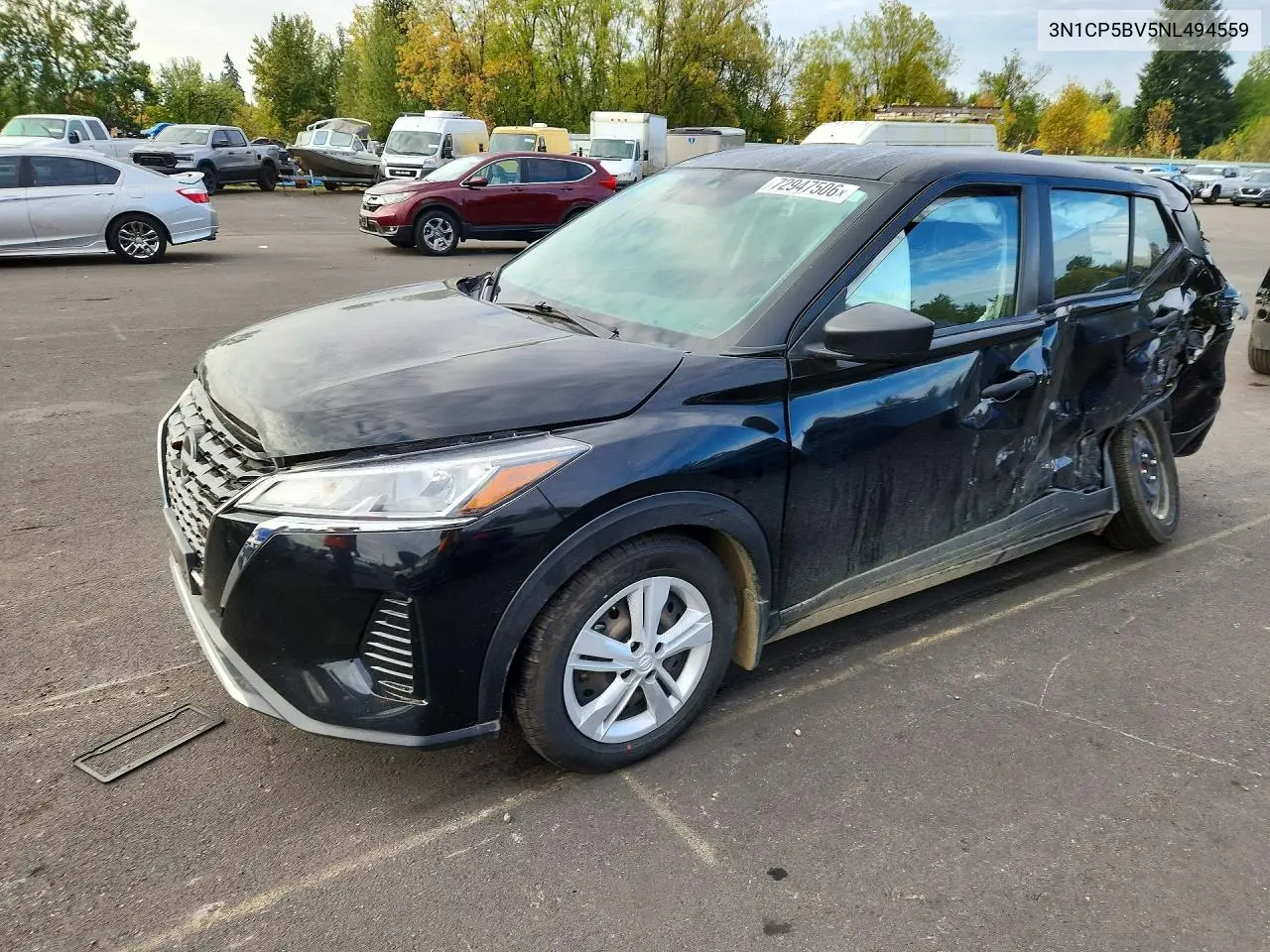 2022 Nissan Kicks S VIN 3N1CP5BV5NL494559 фото 1