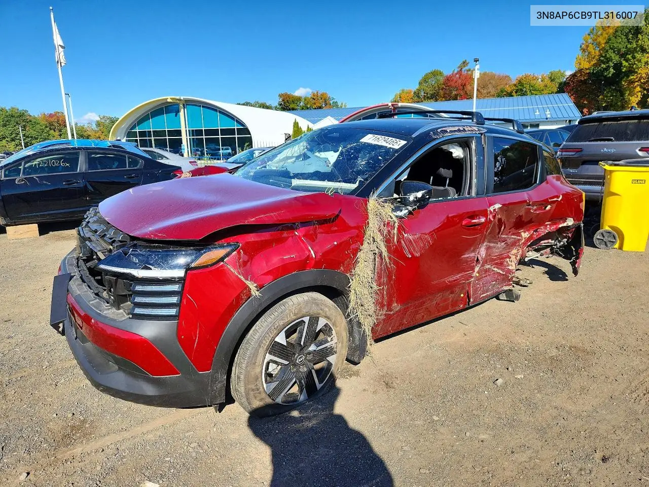 2026 Nissan Kicks Sv VIN 3N8AP6CB9TL316007 фото 1
