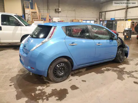 1N4AZ0CP2DC421800 — 2013 Nissan Leaf, фото 4 с аукциона Copart, Передняя часть