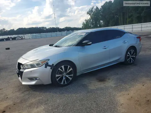 1N4AA6AP3HC400490 — 2017 Nissan Maxima, Передняя часть, фото до ремонта