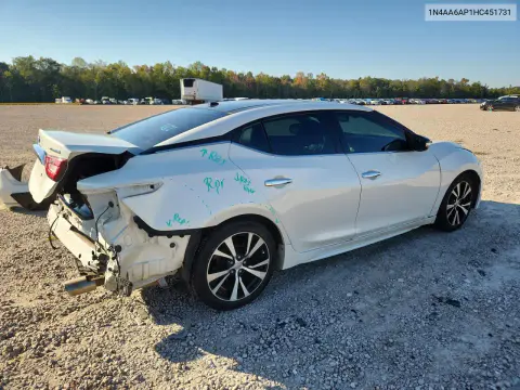2017 Nissan Maxima Platinum VIN 1N4AA6AP1HC451731 фото 3
