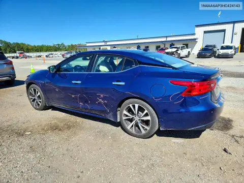 1N4AA6AP3HC424143 — 2017 Nissan Maxima, фото 2 с аукциона Copart, Передняя часть
