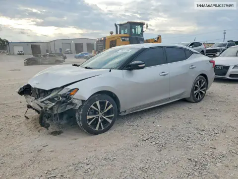 1N4AA6AP0JC379491 — 2018 Nissan Maxima, Передняя часть, фото до ремонта
