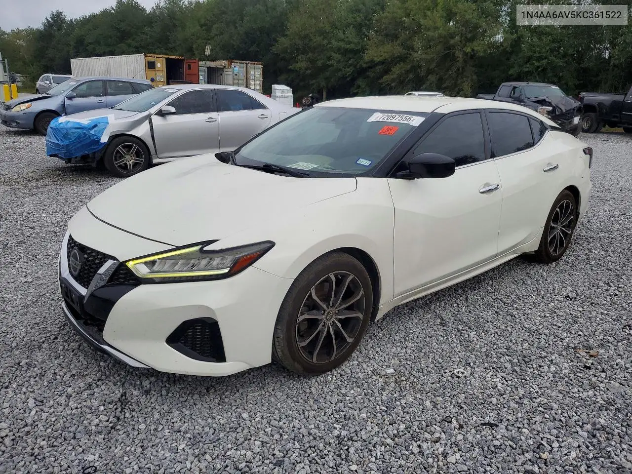 2019 Nissan Maxima 3.5 S VIN 1N4AA6AV5KC361522 фото 1