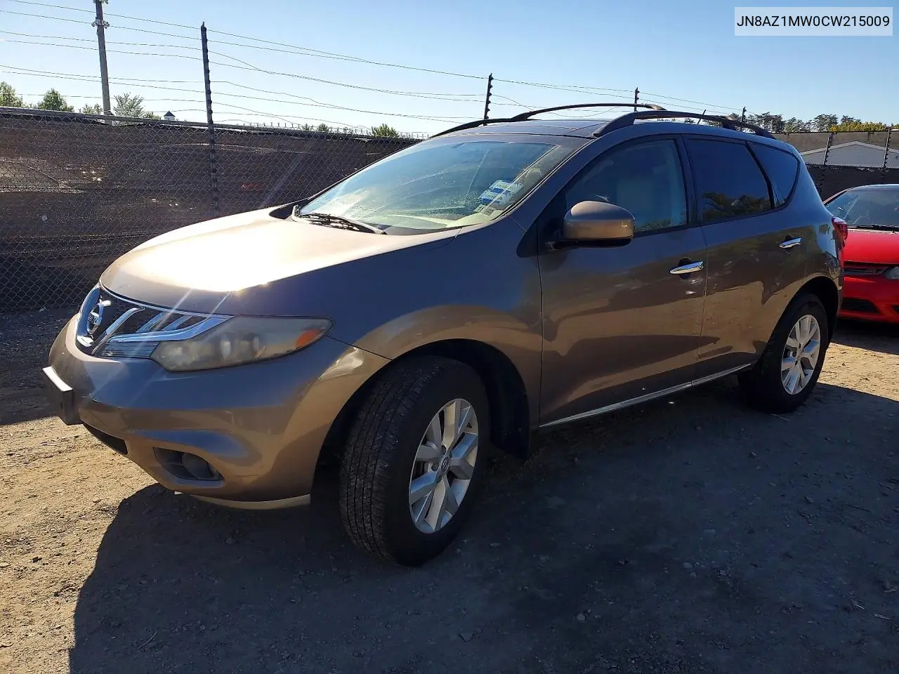 2012 Nissan Murano S VIN JN8AZ1MW0CW215009 фото 1