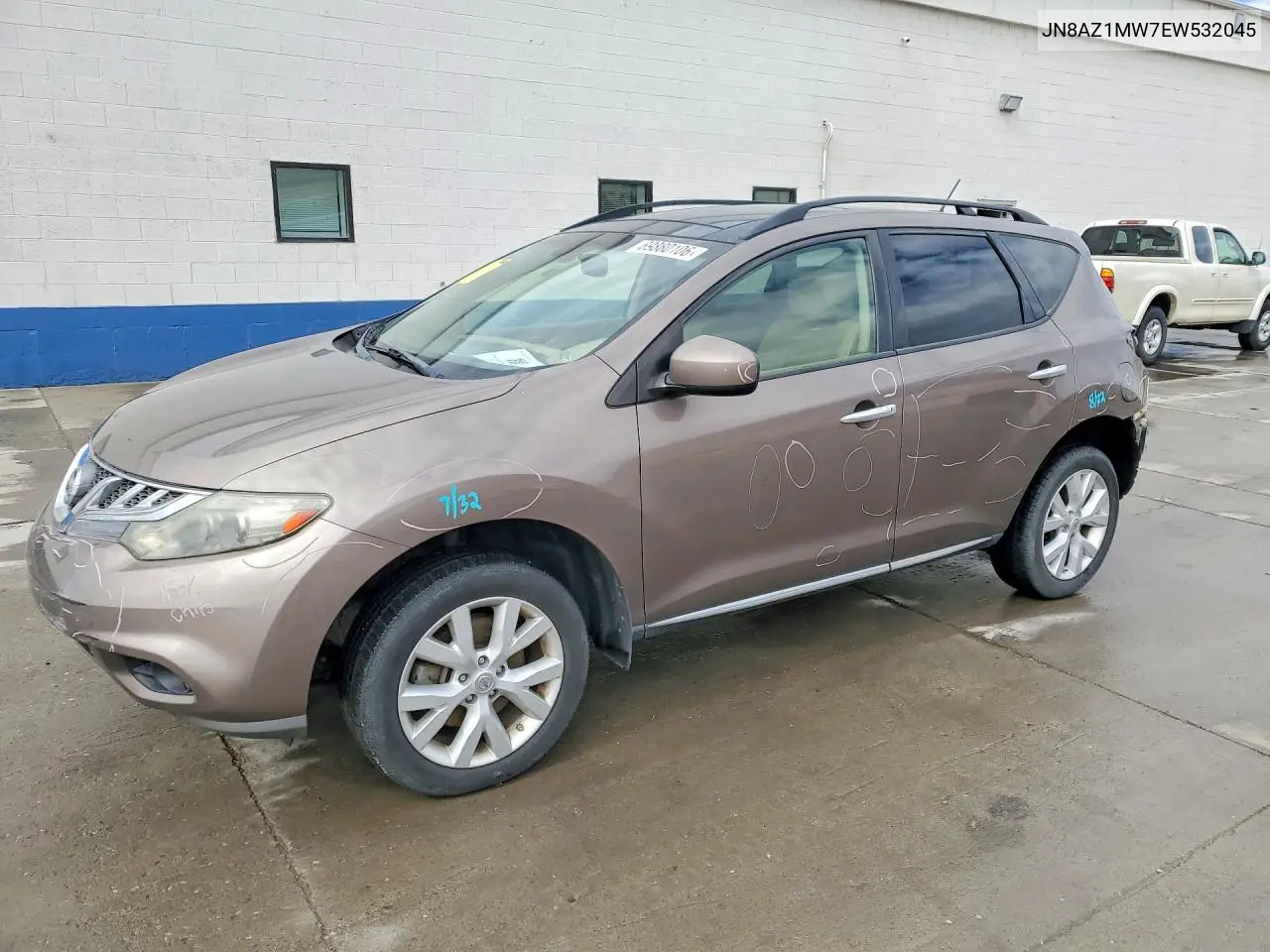 JN8AZ1MW7EW532045 Nissan Murano 2014 — повреждение Задняя часть, фото до ремонта