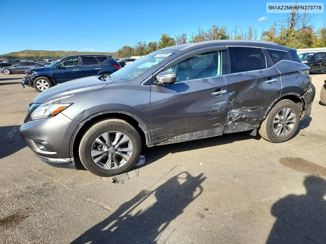 2015 Nissan Murano Sl VIN 5N1AZ2MH6FN273778 фото 1