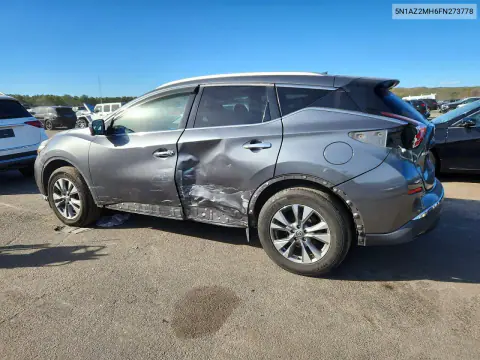 2015 Nissan Murano Sl VIN 5N1AZ2MH6FN273778 фото 2