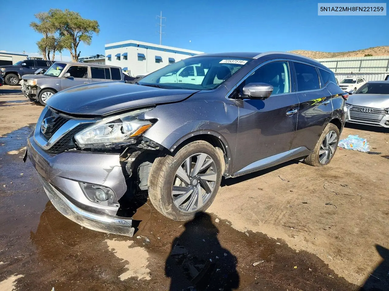 2015 Nissan Murano Platinum VIN 5N1AZ2MH8FN221259 фото 1