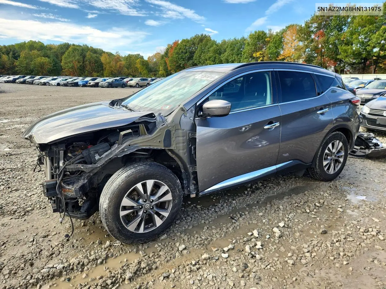 5N1AZ2MG8HN131975 Nissan Murano 2017 — повреждение Передняя часть, фото до ремонта