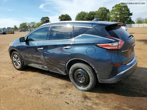 2018 Nissan Murano Sl VIN 5N1AZ2MG4JN151209 фото 2