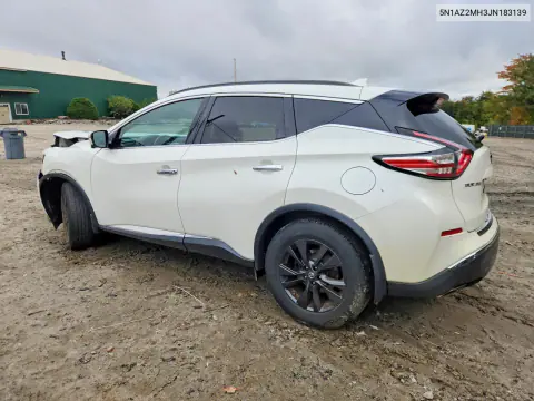 2018 Nissan Murano Sv VIN 5N1AZ2MH3JN183139 фото 2