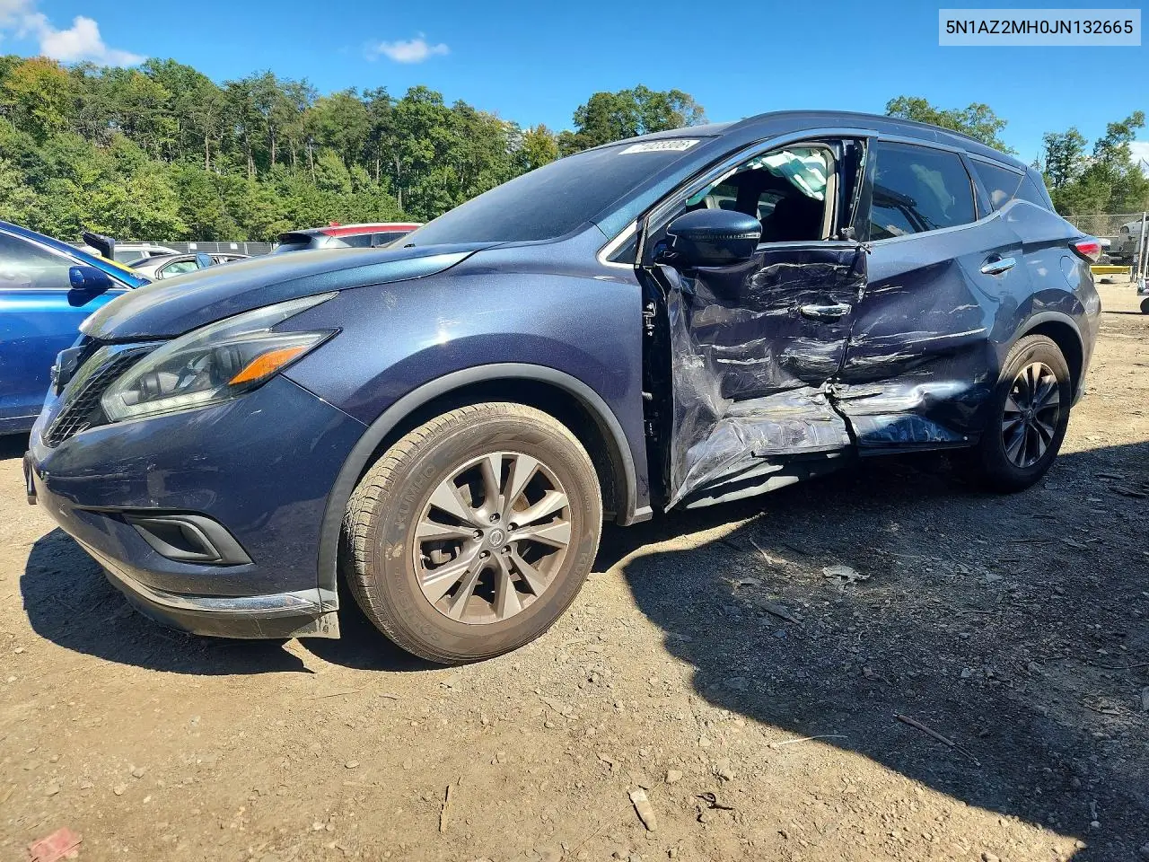 2018 Nissan Murano Sv VIN 5N1AZ2MH0JN132665 фото 1