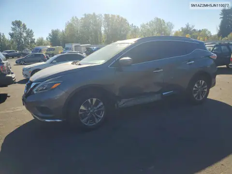 2018 Nissan Murano Sv VIN 5N1AZ2MH5JN110077 фото 1