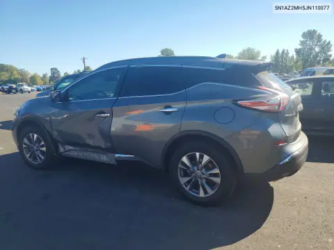 2018 Nissan Murano Sv VIN 5N1AZ2MH5JN110077 фото 2