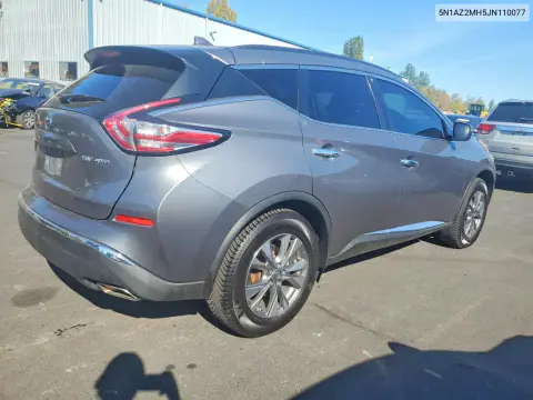 2018 Nissan Murano Sv VIN 5N1AZ2MH5JN110077 фото 3