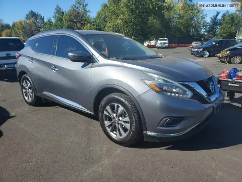 2018 Nissan Murano Sv VIN 5N1AZ2MH5JN110077 фото 4