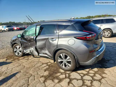 2019 Nissan Murano Sv VIN 5N1AZ2MJ9KN137495 фото 2