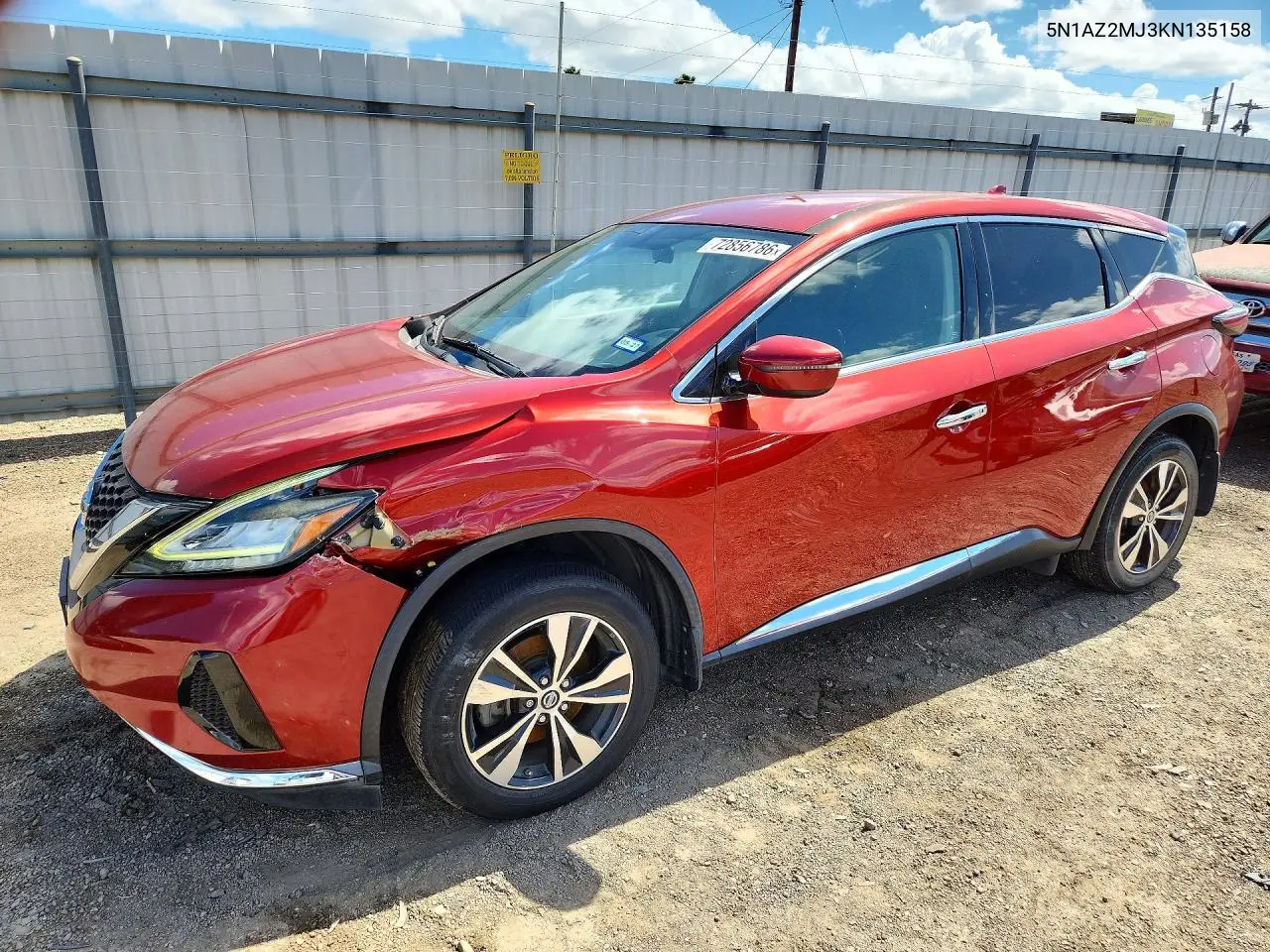 2019 Nissan Murano S VIN 5N1AZ2MJ3KN135158 фото 1