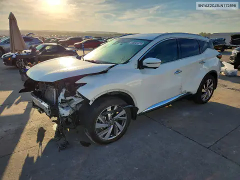 5N1AZ2CJ3LN172598 — 2020 Nissan Murano, Передняя часть, фото до ремонта