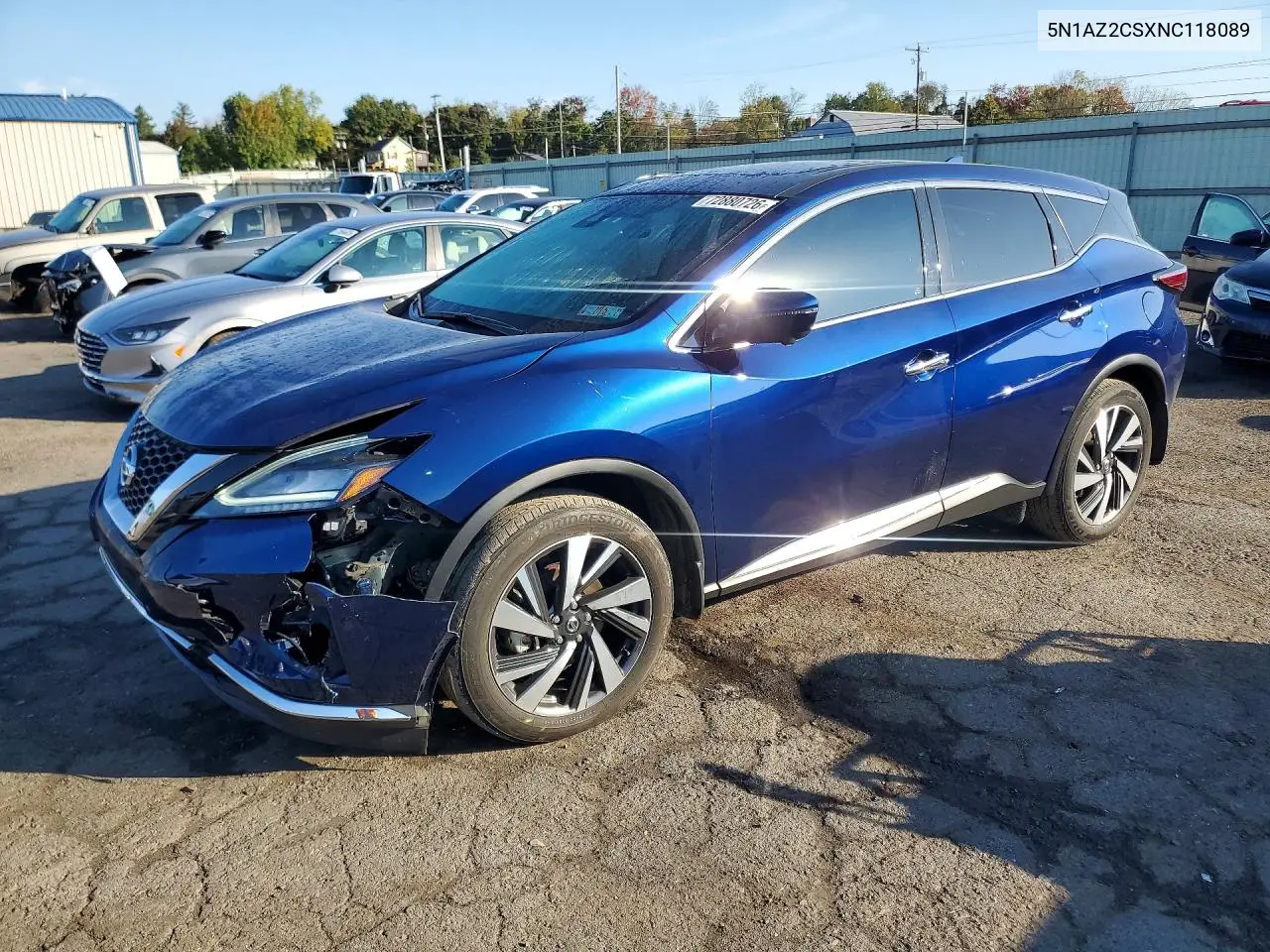 2022 Nissan Murano Sl VIN 5N1AZ2CSXNC118089 фото 1