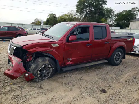 1N6AD0EV1KN794202 — 2019 Nissan Navara (Frontier), Передняя часть, фото до ремонта