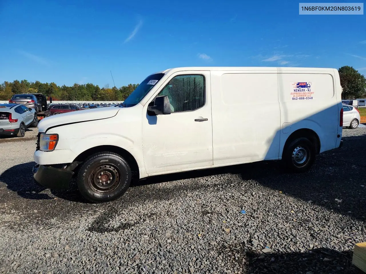 2016 Nissan Nv 1500 S VIN 1N6BF0KM2GN803619 фото 1