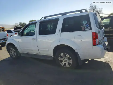 2005 Nissan Pathfinder Xe VIN 5N1AR18W65C754840 фото 2