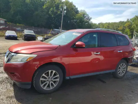 5N1AR2MMXFC670645 — 2015 Nissan Pathfinder, Задняя часть, фото до ремонта