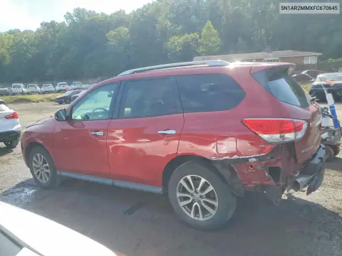 2015 Nissan Pathfinder S VIN 5N1AR2MMXFC670645 фото 2