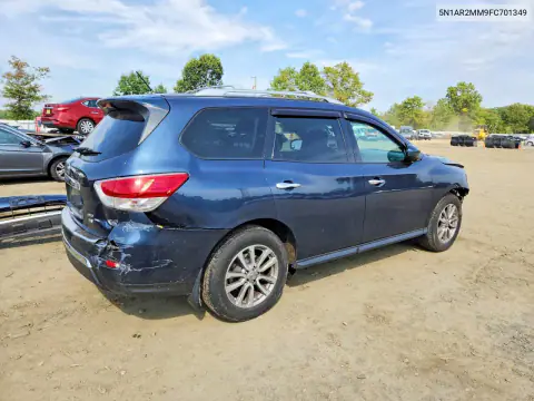 5N1AR2MM9FC701349 — 2015 Nissan Pathfinder, фото 3 с аукциона Copart, Передняя часть