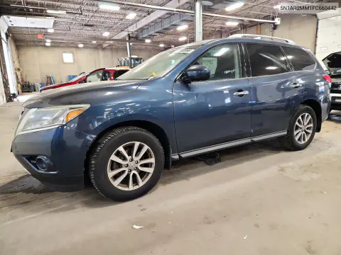 5N1AR2MM1FC660442 — 2015 Nissan Pathfinder, Передняя часть, фото до ремонта