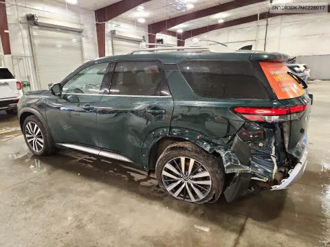 2022 Nissan Pathfinder Platinum VIN 5N1DR3DK7NC228017 фото 2