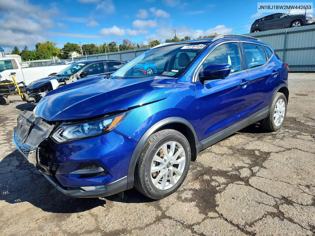 2021 Nissan Rogue Sport Sv VIN JN1BJ1BW2MW442653 фото 1