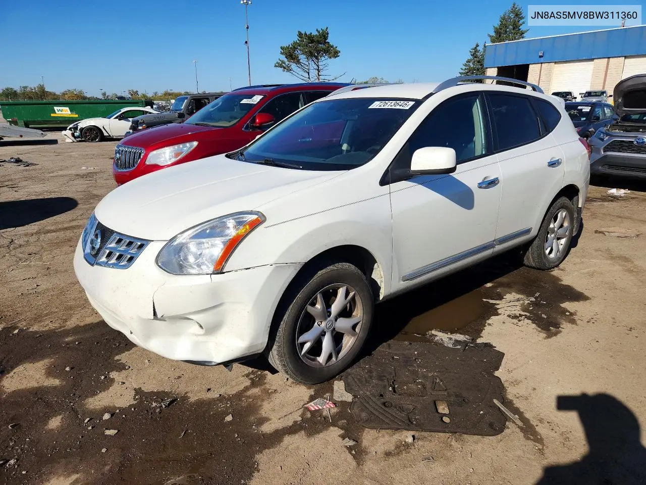 2011 Nissan Rogue S VIN JN8AS5MV8BW311360 фото 1