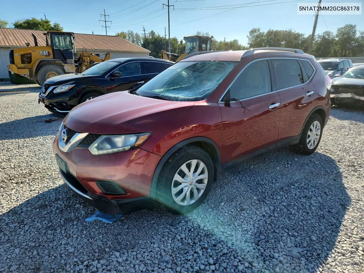 5N1AT2MM2GC863178 Nissan Rogue 2016 — повреждение Передняя часть, фото до ремонта