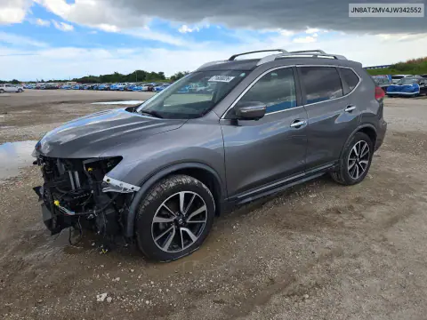 JN8AT2MV4JW342552 — 2018 Nissan Rogue, Передняя часть, фото до ремонта