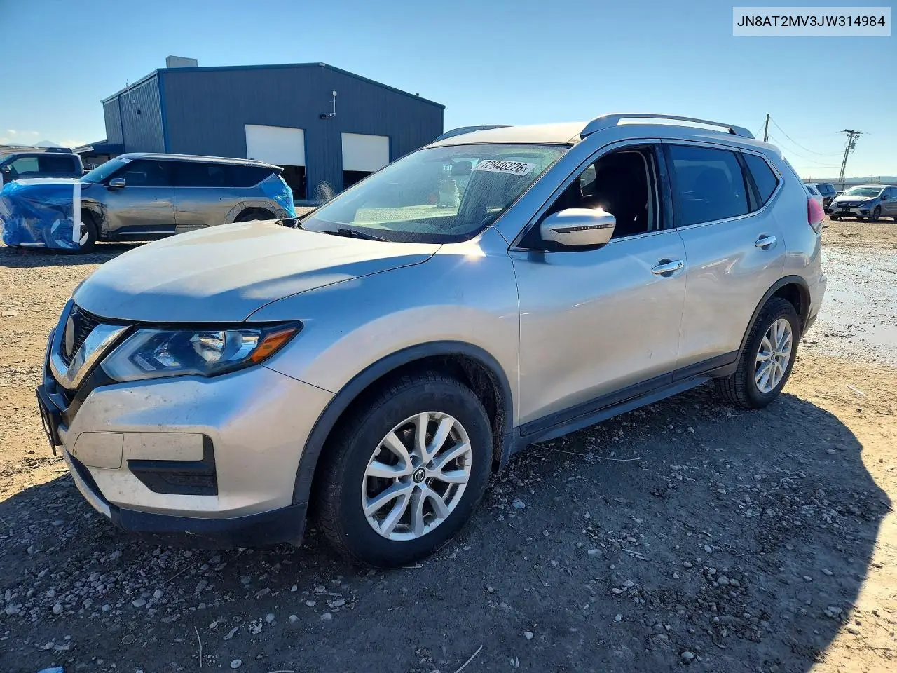 JN8AT2MV3JW314984 Nissan Rogue 2018 — повреждение Задняя часть, фото до ремонта