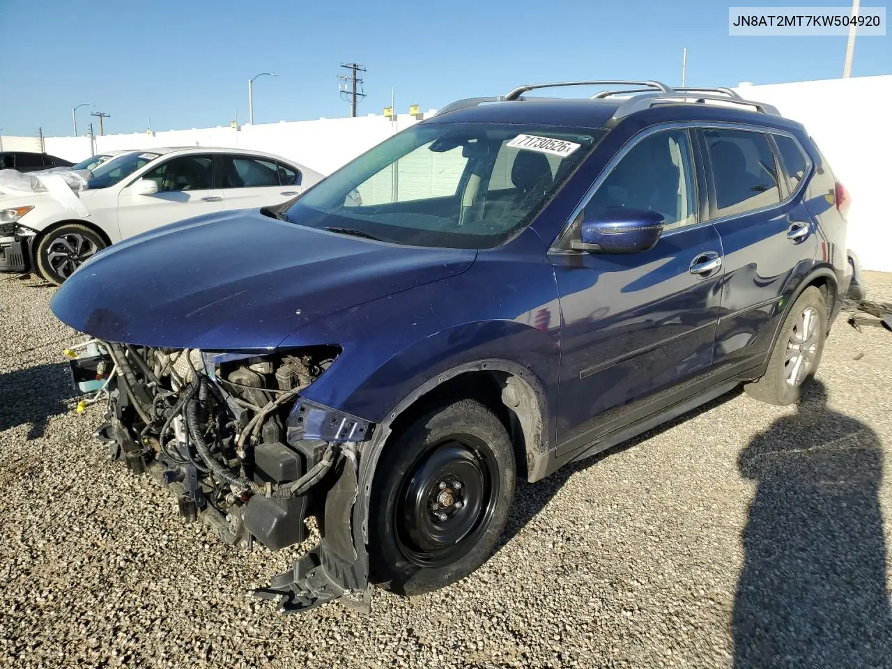 2019 Nissan Rogue Sv VIN JN8AT2MT7KW504920 фото 1