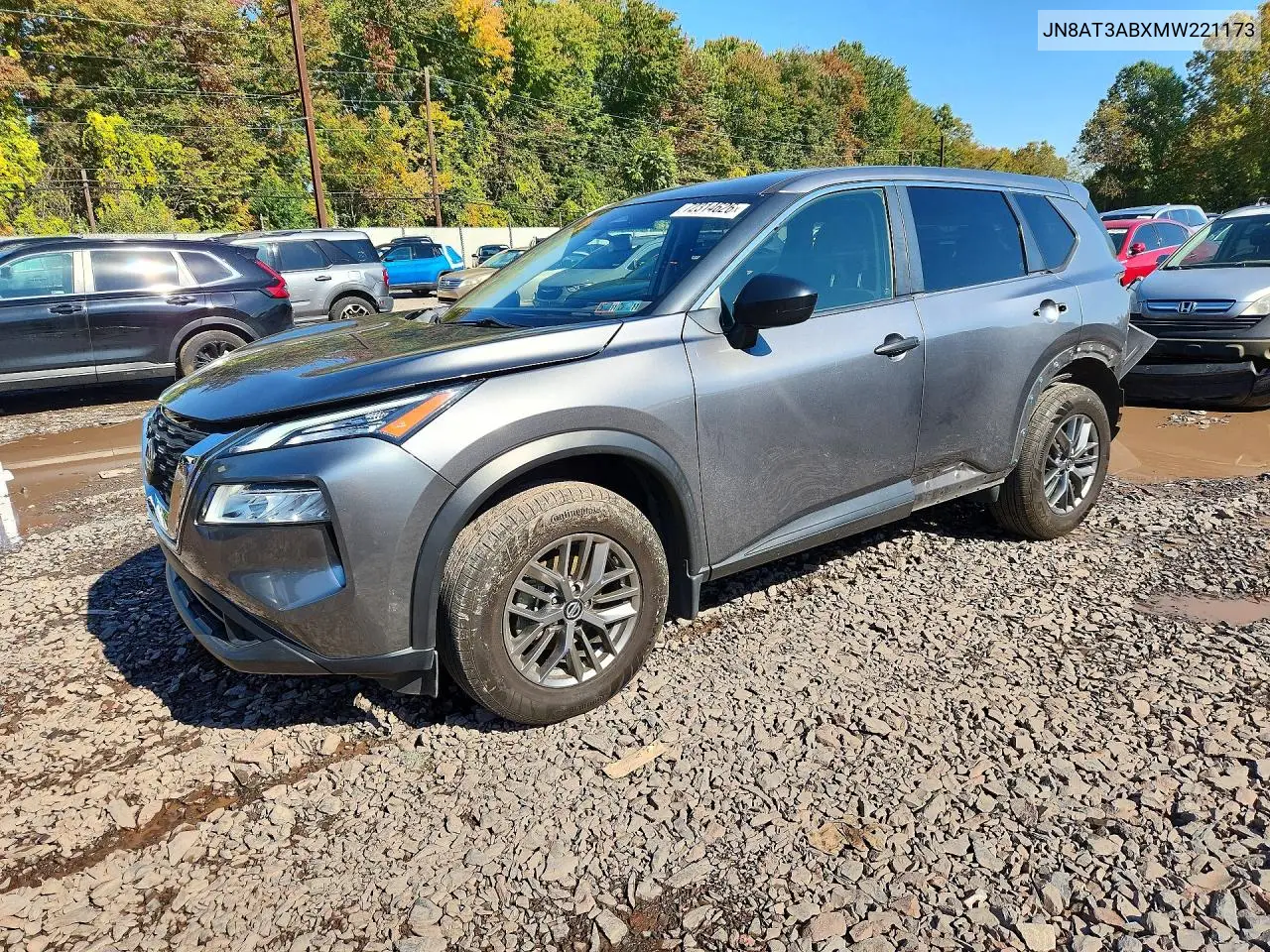 2021 Nissan Rogue S VIN JN8AT3ABXMW221173 фото 1