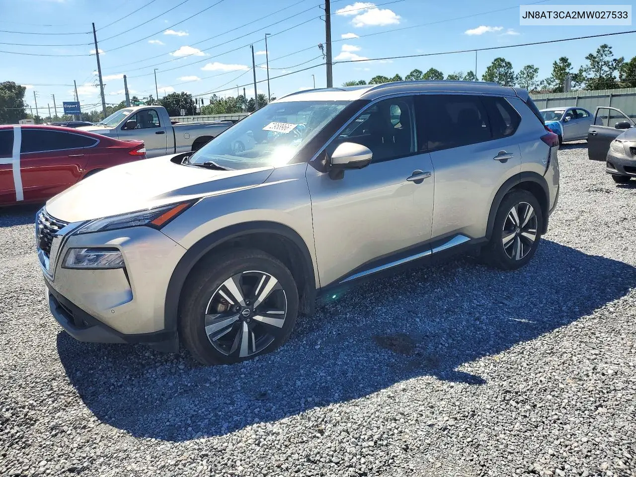 2021 Nissan Rogue Sl VIN JN8AT3CA2MW027533 фото 1