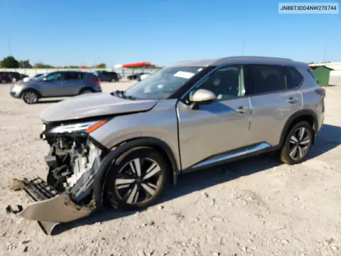 JN8BT3DD4NW270744 — 2022 Nissan Rogue, Передняя часть, фото до ремонта