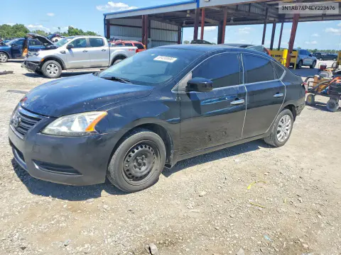 3N1AB7AP4EY223676 — 2014 Nissan Sentra, Задняя часть, фото до ремонта