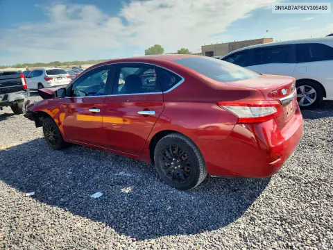 3N1AB7AP5EY305450 — 2014 Nissan Sentra, фото 2 с аукциона Copart, Передняя часть