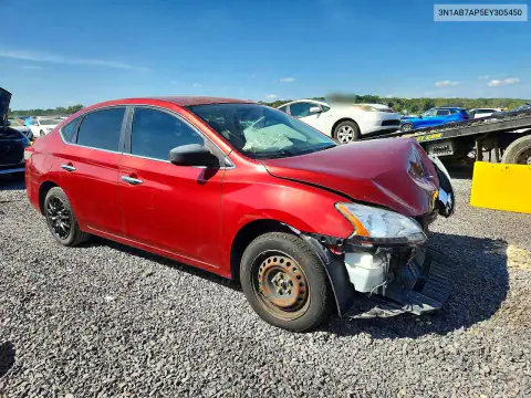 3N1AB7AP5EY305450 — 2014 Nissan Sentra, фото 4 с аукциона Copart, Передняя часть